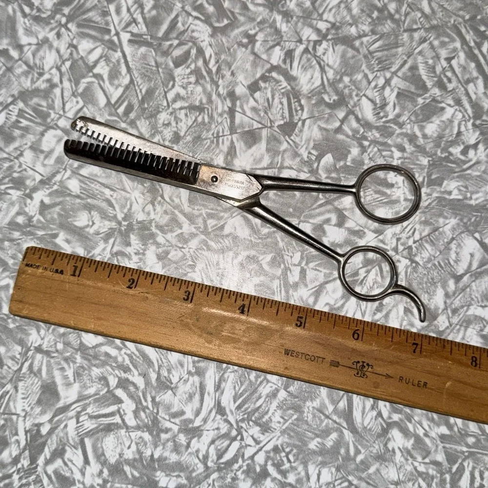 Vintage‎ Hot Drop Forged Steel Hair Thinning Barber Shears Scissor Italy 7